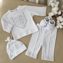 К-м BetiS "Янгол-3" Хлопчик д.р. Кофта, штани, шапочка, пінетки Білий Інтерлок 91448943  Зріст 86
