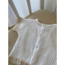 Костюм BetiS "Голд" Хлопчик розпашонка, штани, берет Молочний Муслін  91450105  Зріст 68,74