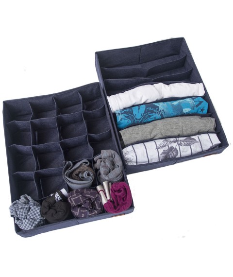 Набір органайзерів для нижньої білизни 2 шт ORGANIZE (джинс)