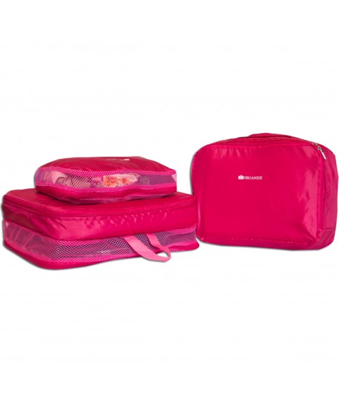 Набор 5 шт сумки дорожные органайзеры ORGANIZE (розовый)