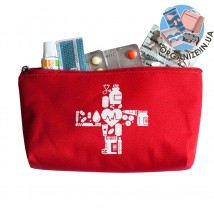 Thick bag for storing medicines 11*18 cm (red)