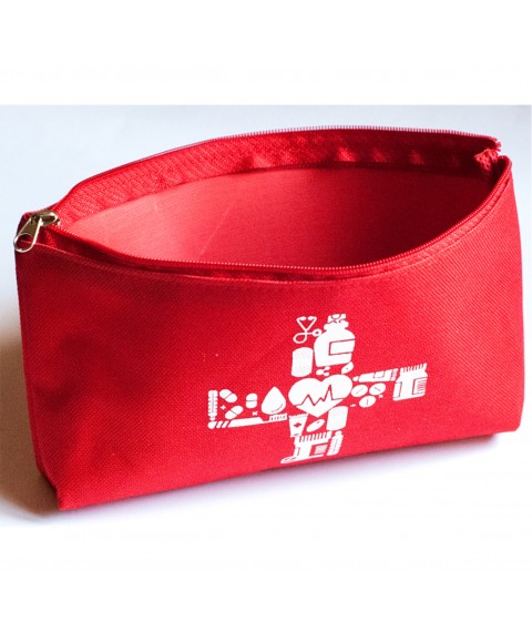 Щільна сумочка для зберігання ліків 11*18 см (червоний)
