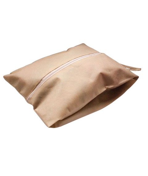 Volume dust bag for shoes with a zipper (beige)