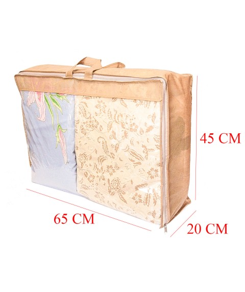 Transparent trunk for bed linen and blankets M (beige)