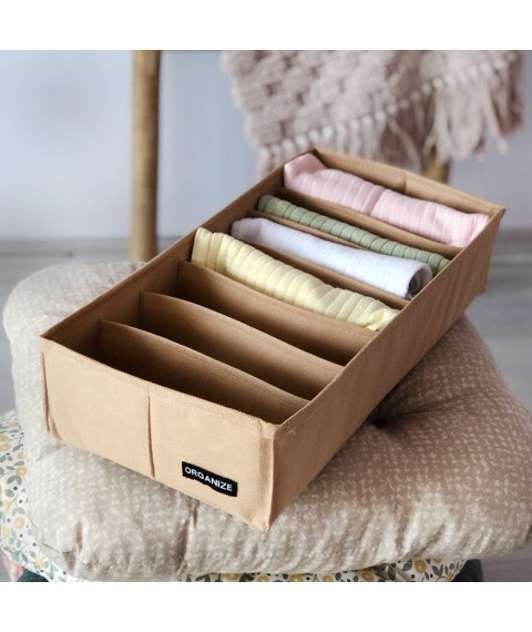 Organizer for socks/tights/belts 17*35*8 cm ORGANIZE (beige)