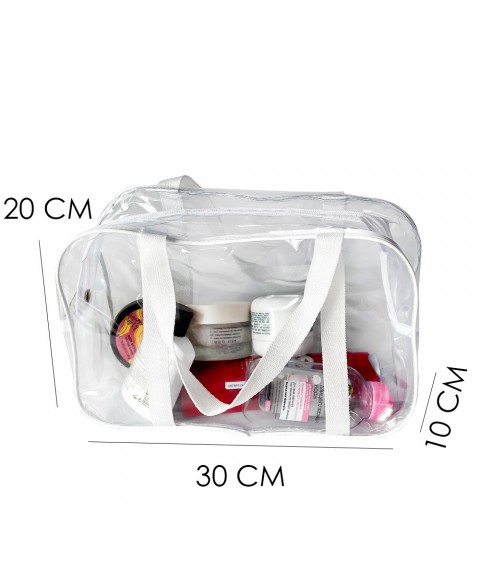 Set of 2 pieces transparent silicone bags ORGANIZE (white)