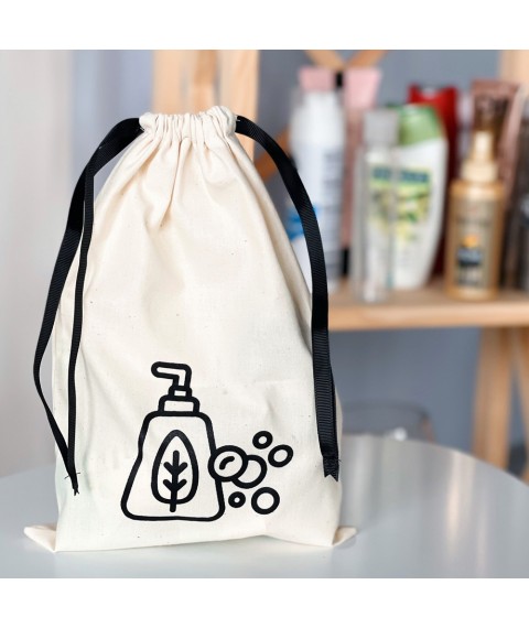 Cotton bag for cosmetics 30*20 cm Soap (light)