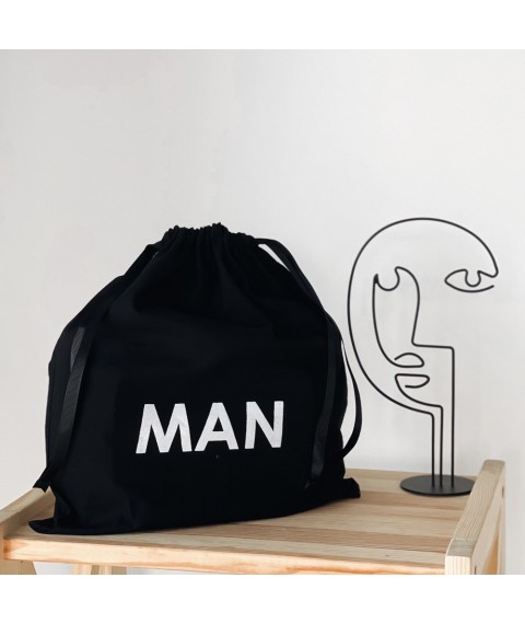 Cotton bag for things 30*35 cm Man (black)