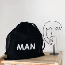 Мешок хлопковый для вещей 30*35 см Man (черный)