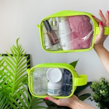 Set of transparent cosmetic bags ORGANIZE (neon)