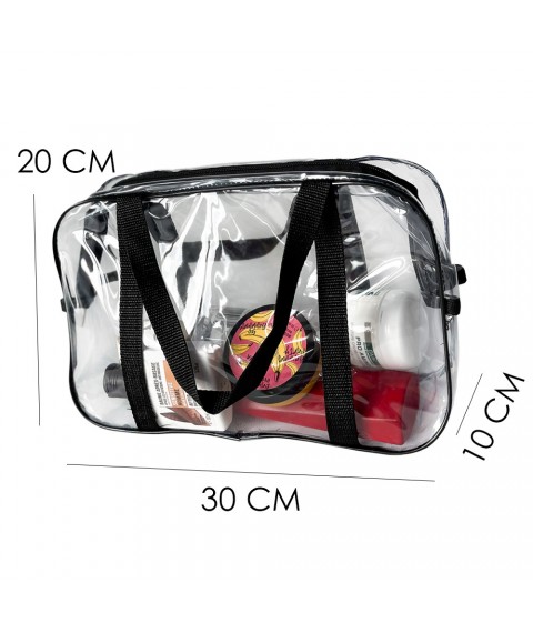 Medium transparent beach/maternity hospital bag ORGANIZE (black)