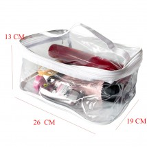 Transparent cosmetic bag made of dense silicone L ORGANIZE (white)