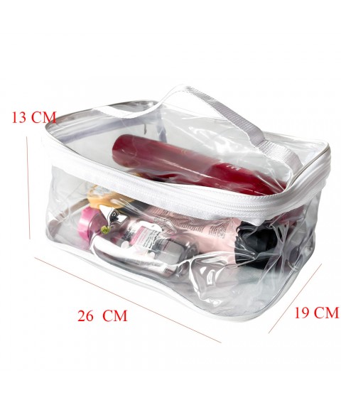 Transparent cosmetic bag made of dense silicone L ORGANIZE (white)