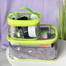 Set of 2 transparent cosmetic bags ORGANIZE (neon)