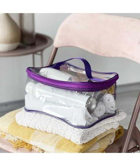 Set of 2 transparent cosmetic bags ORGANIZE (purple)