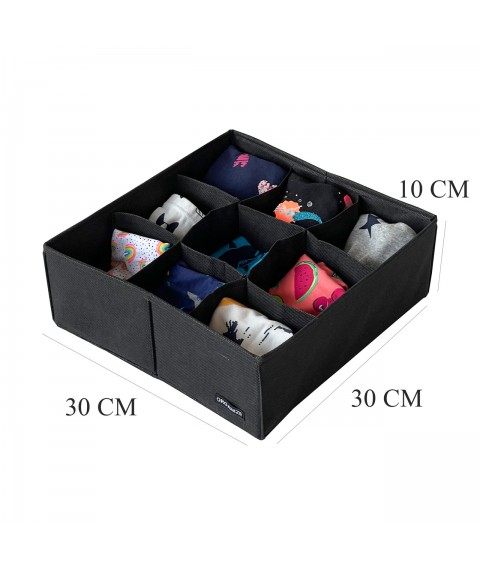 Organizer for 9 cells 30*30*10 cm ORGANIZE (black)