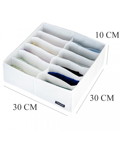 Double laundry organizer 30*30*10 cm ORGANIZE (white)