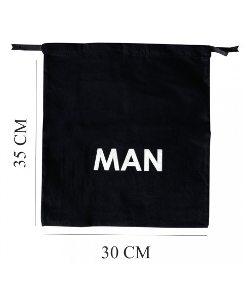 Мешок хлопковый для вещей 30*35 см Man (черный)