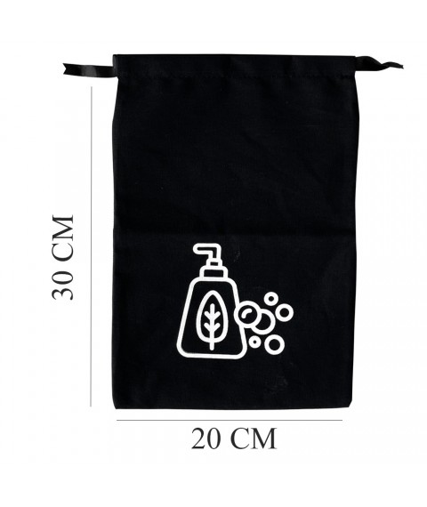 Cotton bag for cosmetics 30*20 cm Soap (black)