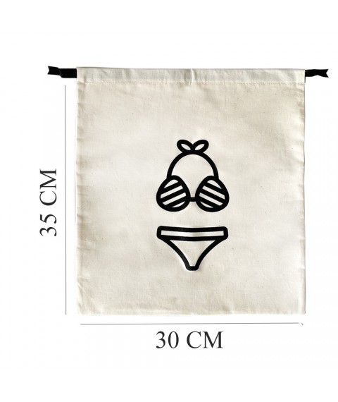 Cotton bag for things 30*35 cm Beach (light)