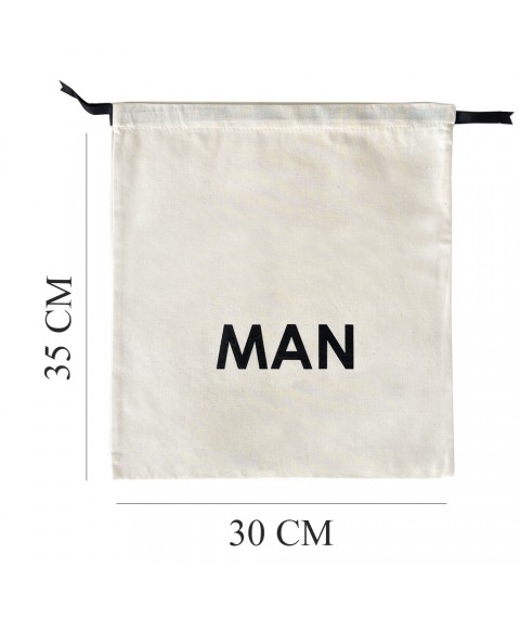 Мешок хлопковый для вещей 30*35 см Man (светлый)