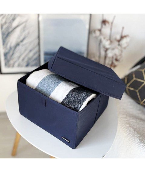 Кофр для зберігання речей L з кришкою - 30*30*20 см (синій)