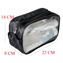 Set of transparent cosmetic bags ORGANIZE (black)