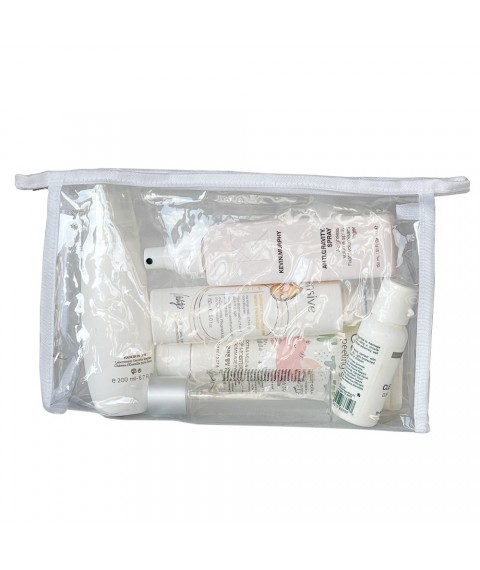 Silicone cosmetic bag trapezoid L - 28 x 17 x 5 cm (white)