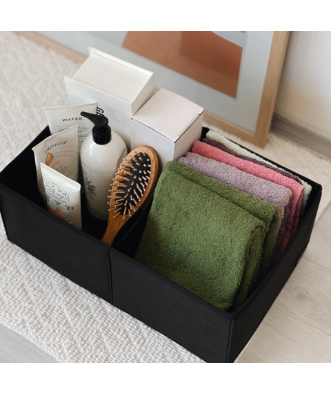 Vertical storage box with partition ORGANIZE (black)