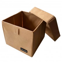 Organizer for small items with lid XS - 17*16*16 cm (beige)