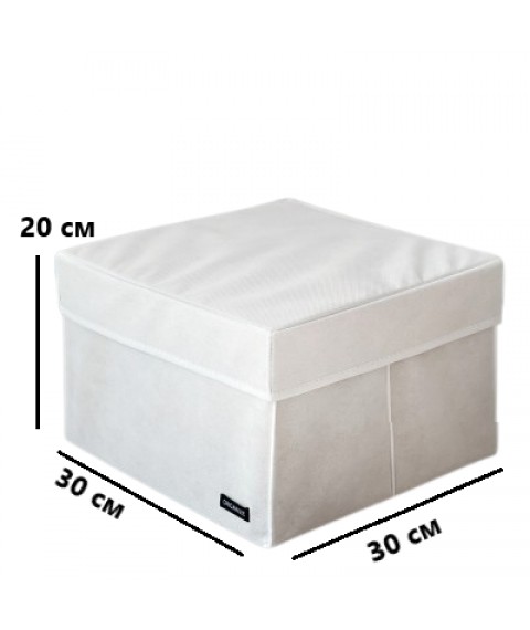 Ящик-органайзер с крышкой для хранения документов и вещей в шкафу L (белый)