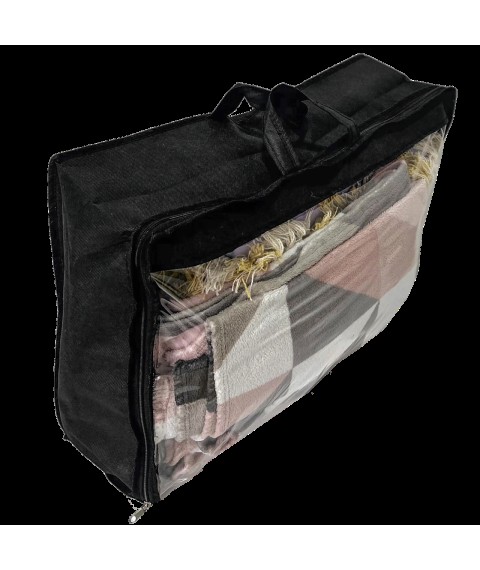 PVC suitcase for blankets and pillows S - 55*45*18 cm (black)