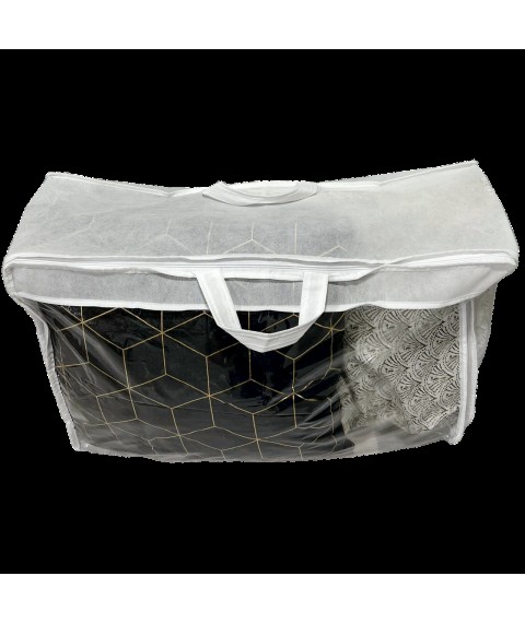 Сумка-упаковка для ковдри та одягу M - 65*45*20 см (білий)