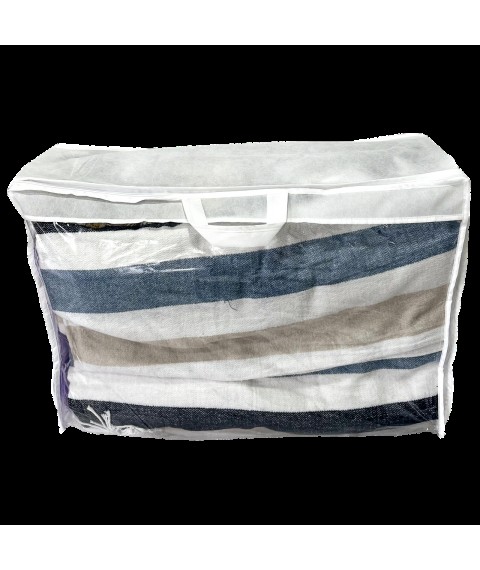 Сумка-чохол для зберігання ковдр та подушок L - 70*50*20 см (білий)