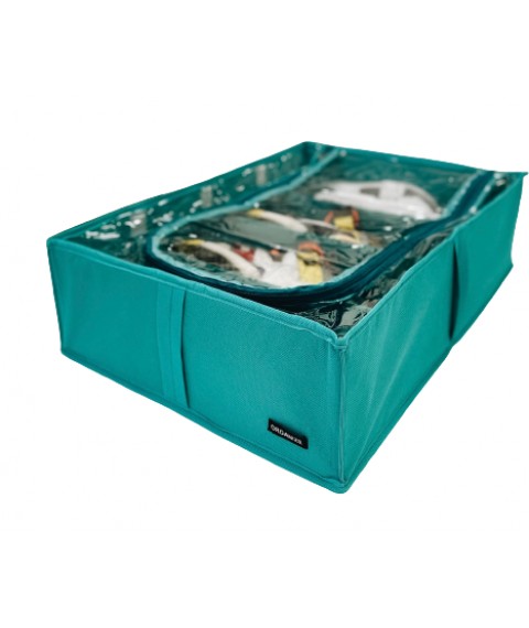 Storage box with three removable partitions 50*35*14 cm ORGANIZE (azure)