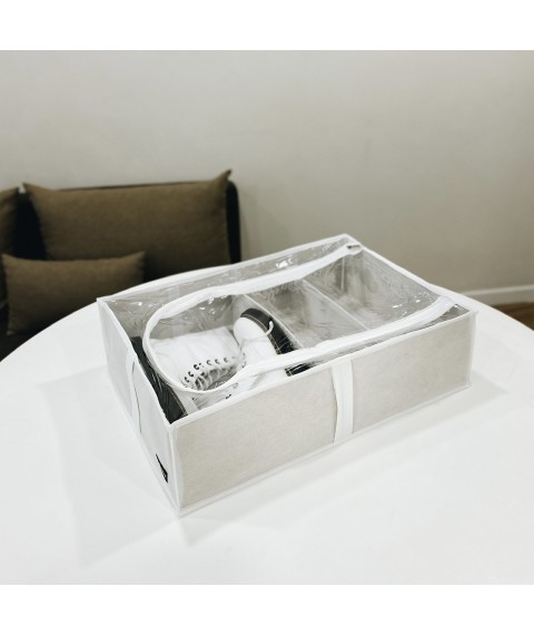 Органайзер для зберігання чобіт і демісезонного взуття зі знімними перегородками 50*35*14 см ORGANIZE (білий)