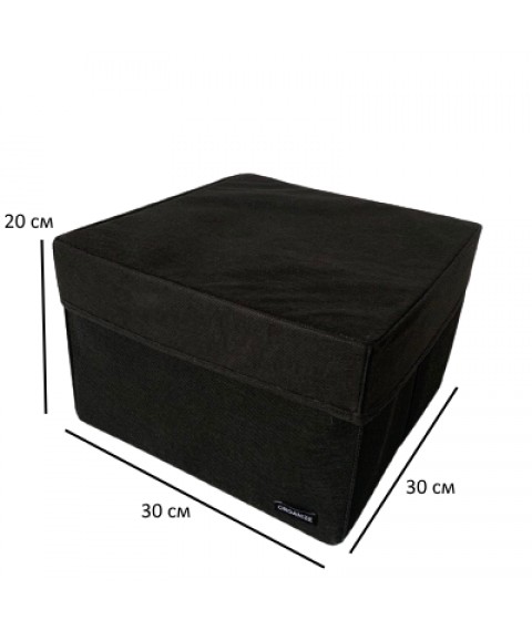Storage box L with lid - 30*30*20 cm (black)
