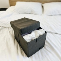 Storage case with lid M - 30*19*19 cm (gray)