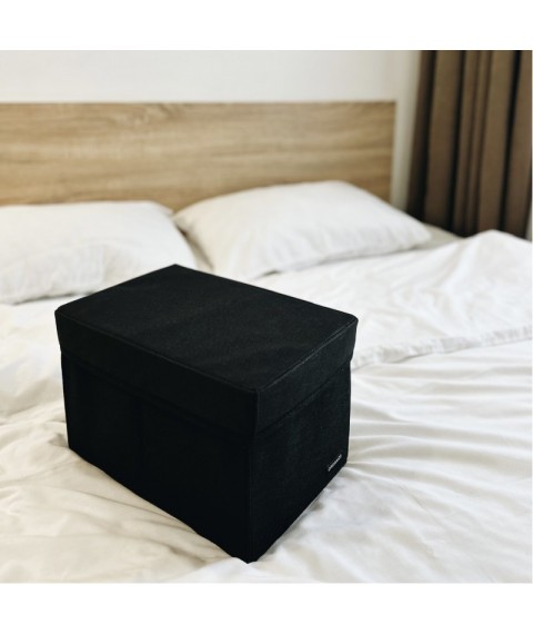 Organizer box for storing things with lid M - 30*19*19 cm (black)