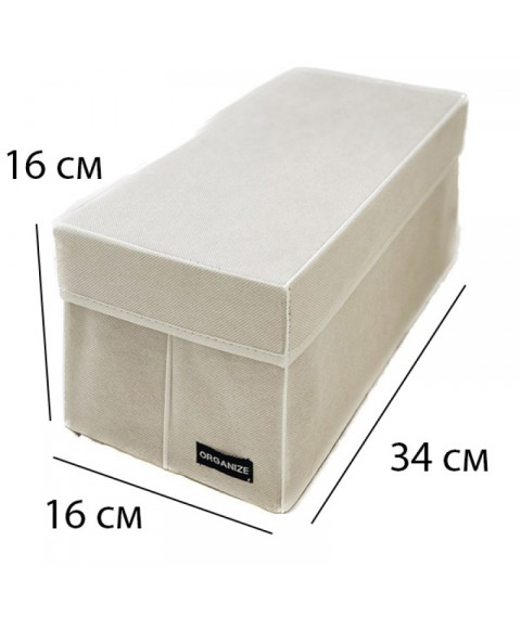Organizer for vertical storage with lid S - 34*16*16 cm (white)
