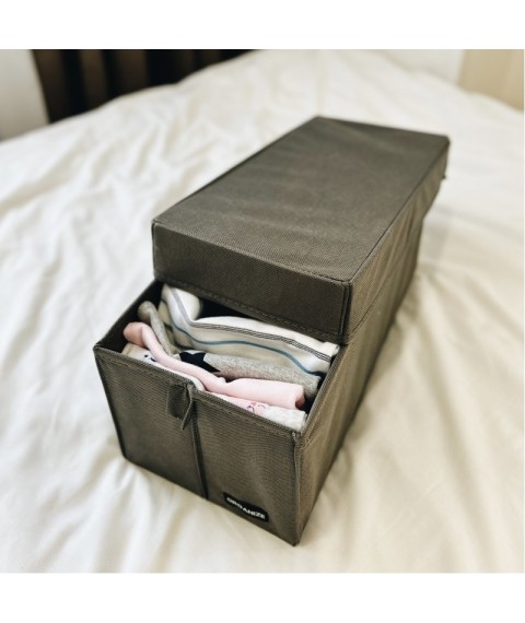 Vertical storage case with lid S - 34*16*16 cm (gray)