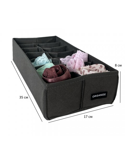 Organizer with 14 cells for panties or socks ORGANIZE (gray)