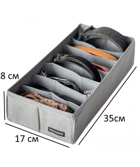 Box for tights, T-shirts or belts ORGANIZE (gray)