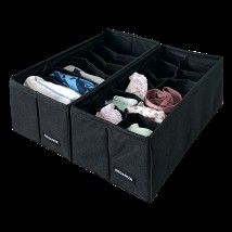 Set of compact laundry organizers 2 pcs (black)