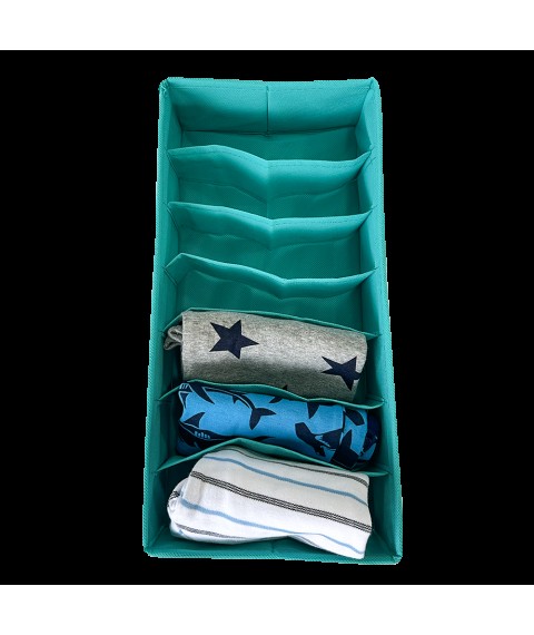 Storage box for socks/tights/belts ORGANIZE (azure)