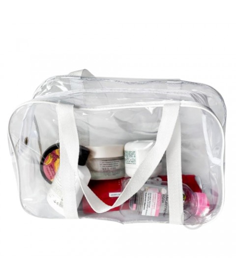 Medium transparent beach/maternity hospital bag ORGANIZE (white)