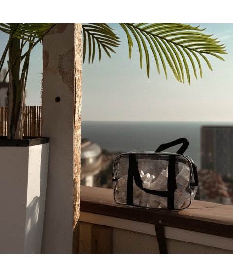 Середня прозора сумка на пляж/в пологовий будинок ORGANIZE (чорний)