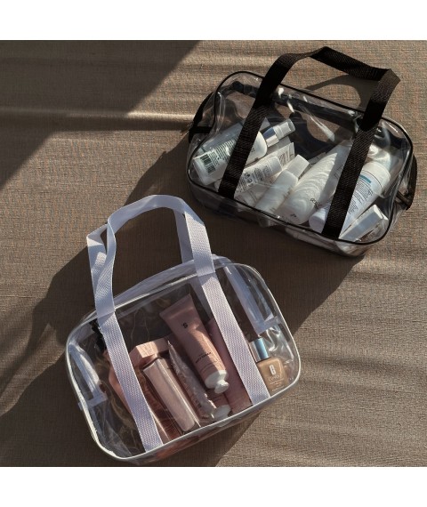 Средняя прозрачная сумка на пляж/в роддом ORGANIZE (черный)