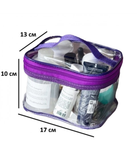 Set of 2 transparent cosmetic bags ORGANIZE (purple)