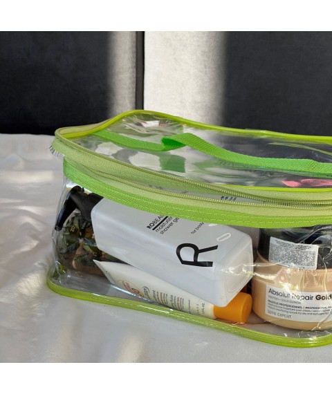 Transparent cosmetic bag made of dense silicone L ORGANIZE (neon)